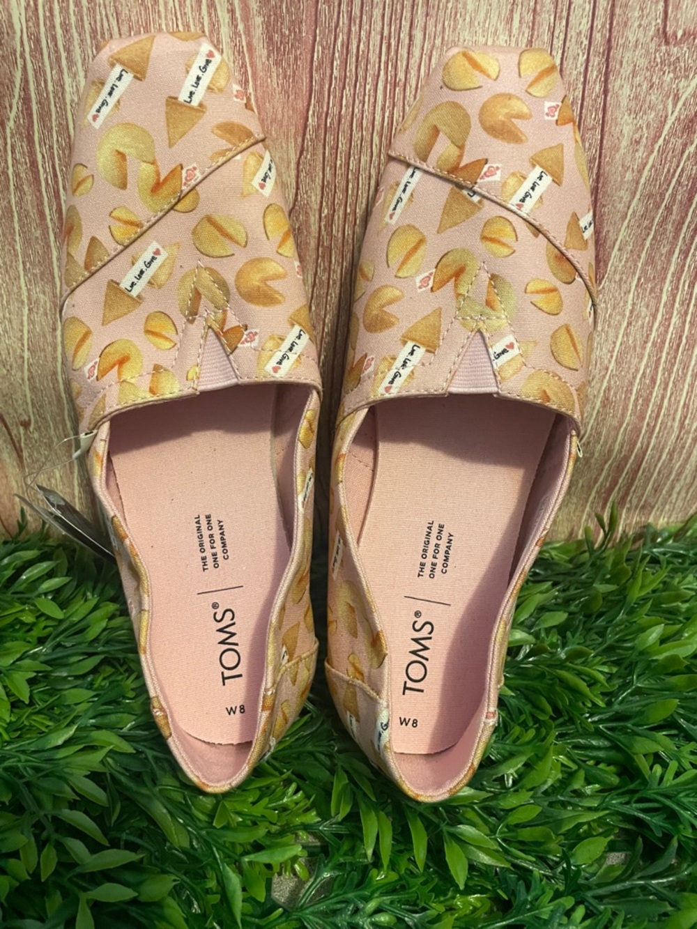 Toms Women’s Alpargata Dusty Blush Fortune Cookies Print Slip On Shoes - Picture 3 of 9